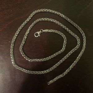 22 inch silver .925 Diamond cut Franco wheat chain 22 inch